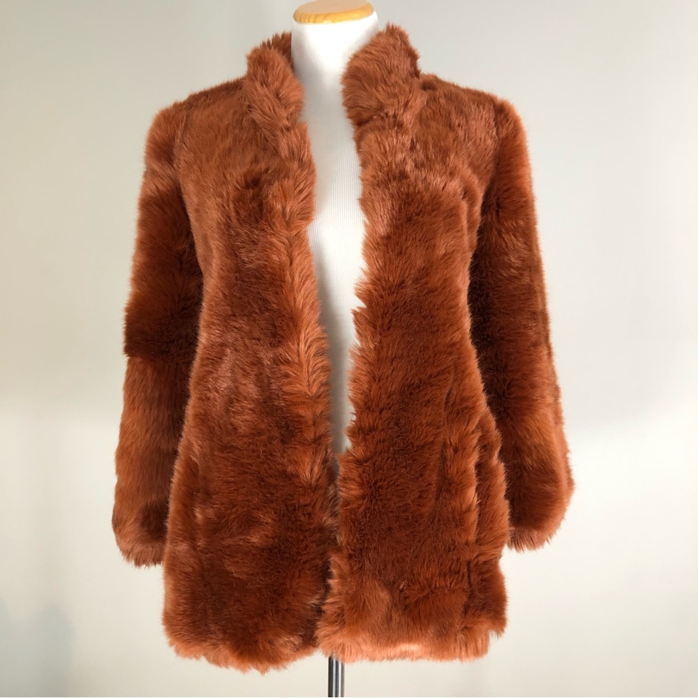Zara women faux fur coat size S